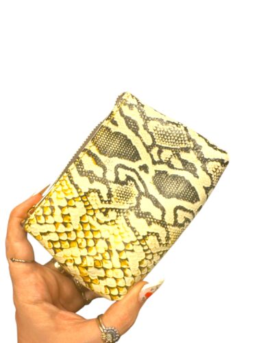 Pochette in pelle pitonata