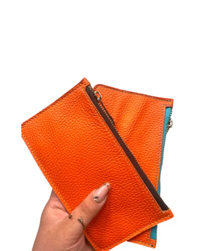 Porrtafoglio piatto con portacarte  arancio