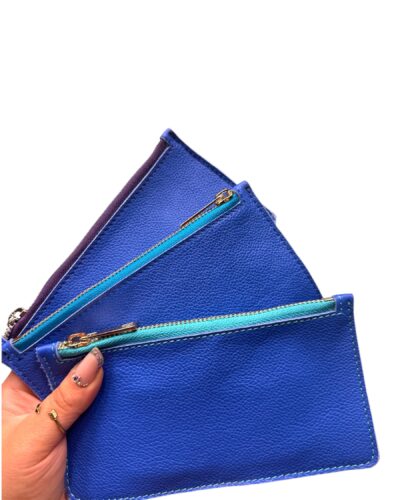 Porrtafoglio piatto con portacarte  blu