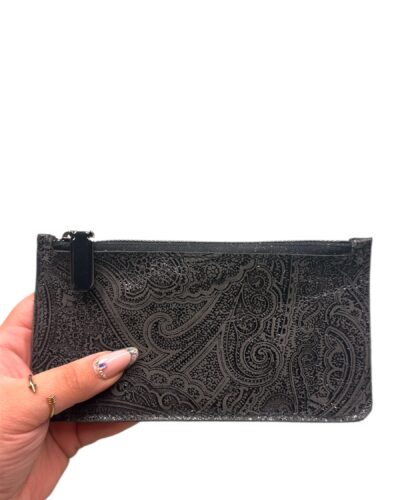 Porrtafoglio piatto con portacarte nero mandala