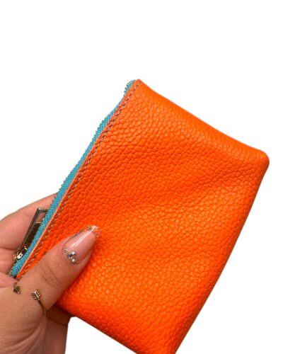 Pochette in pelle arancio