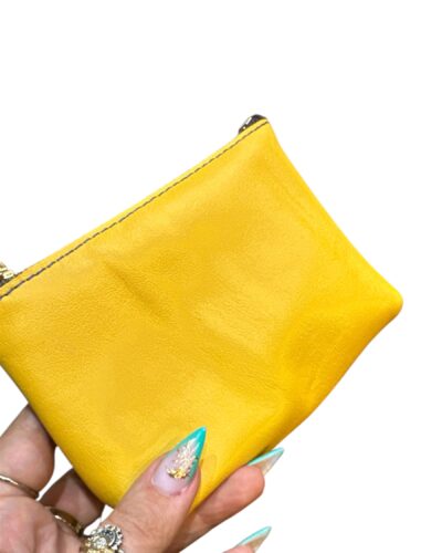 Pochette in pelle giallo
